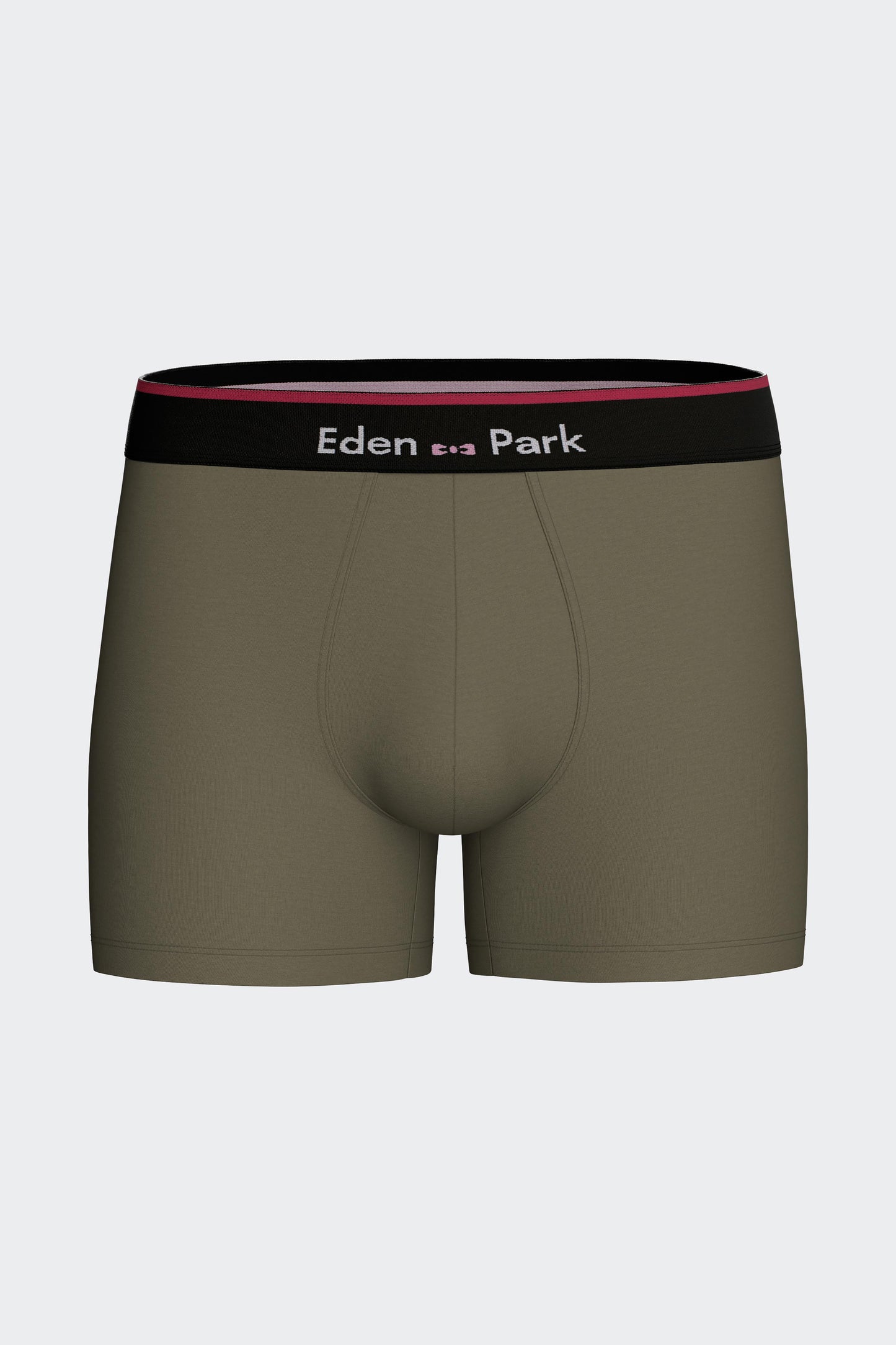 Khaki stretch cotton jersey boxer shorts