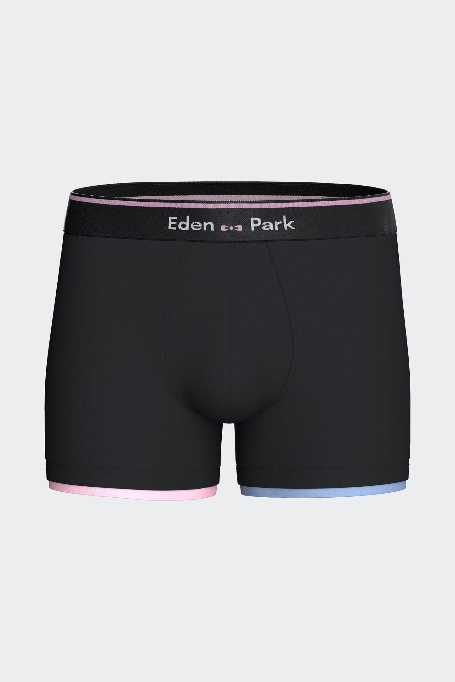Navy stretch cotton jersey boxers with two-tone details