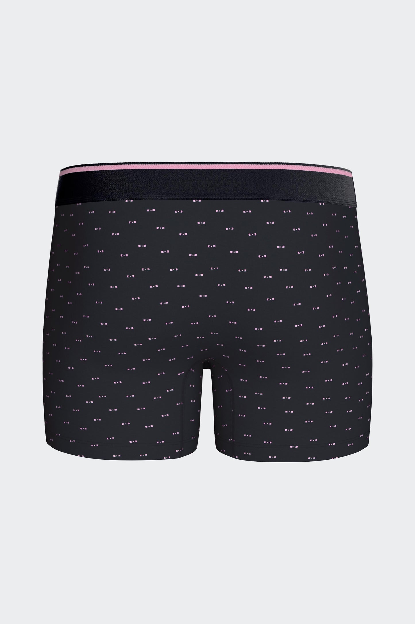 Boxer shorts in navy stretch cotton jersey with micro-patterned bow ties