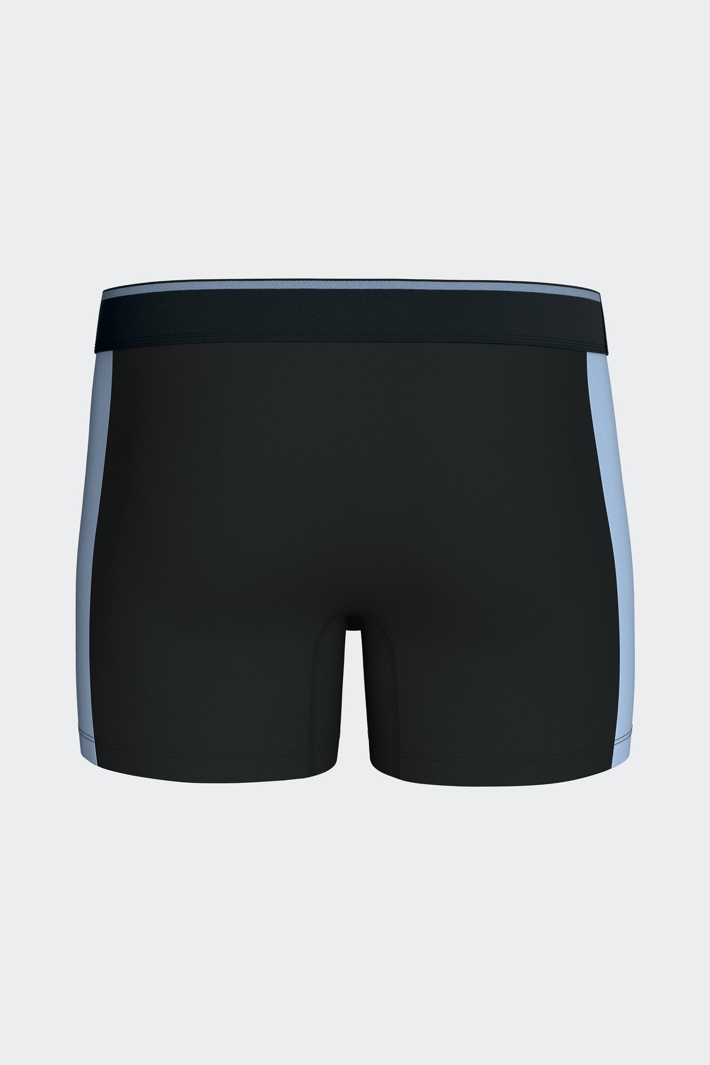 Boxer shorts in navy stretch cotton jersey with blue cutouts