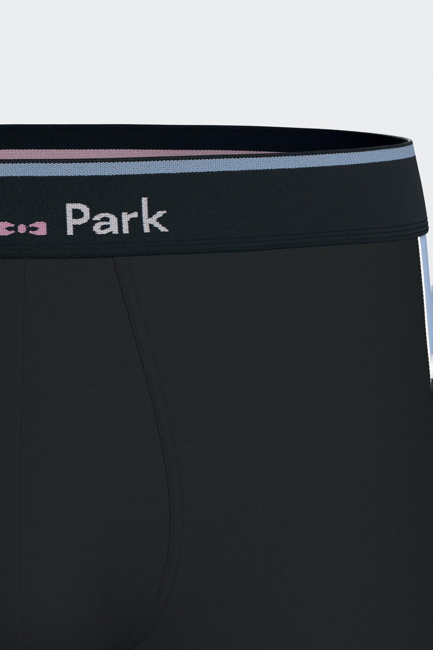 Boxer shorts in navy stretch cotton jersey with blue cutouts