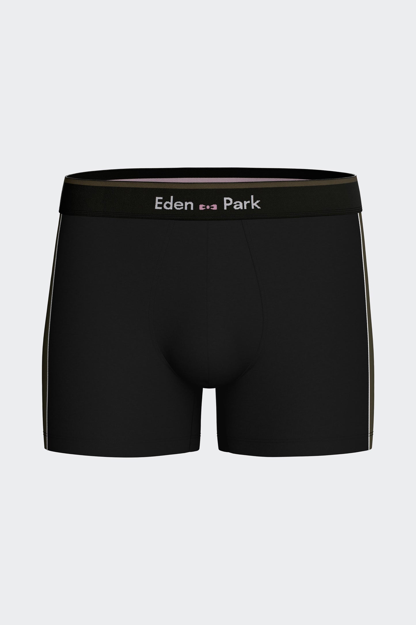Boxer shorts in black stretch cotton jersey with gray cutouts