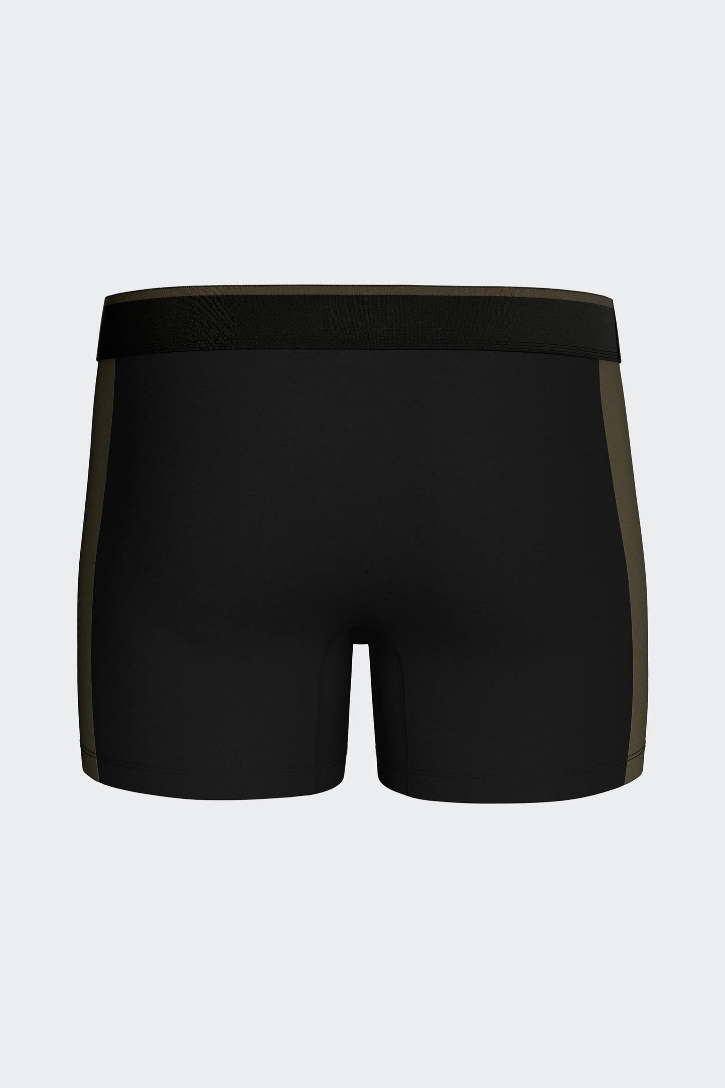 Boxer shorts in black stretch cotton jersey with gray cutouts