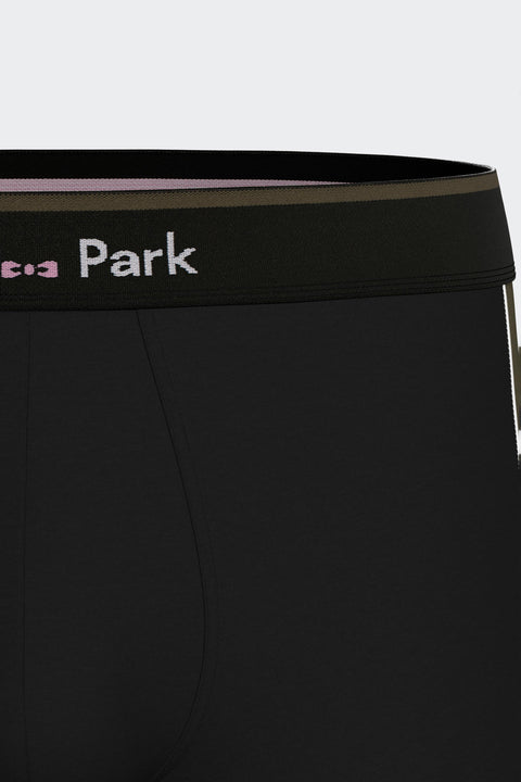 Boxer en jersey de coton stretch noir à découpes grises - Image 3