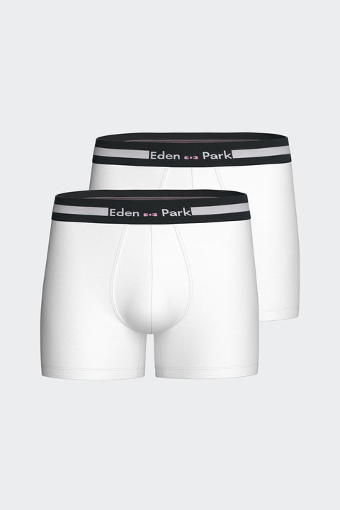 Lot de deux boxers en coton stretch blanc - Image 1