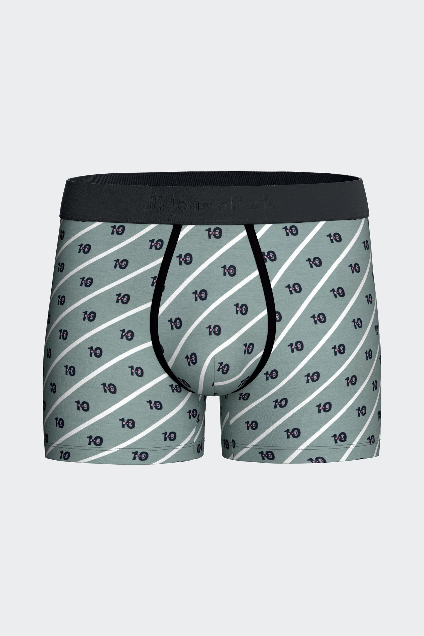 Pack of two boxers in plain navy stretch cotton jersey and micropatterns