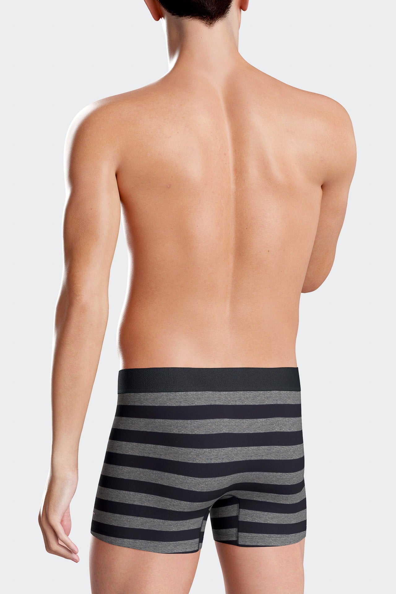 Anthracite grey striped stretch cotton boxers