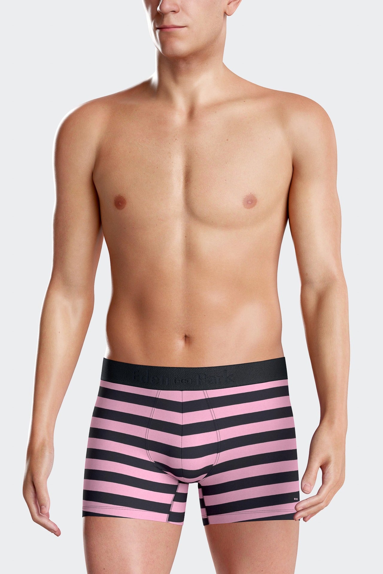 Set of 2 pink striped and solid stretch cotton boxers