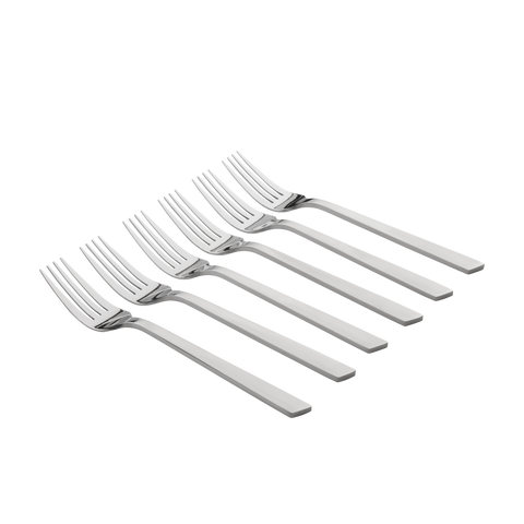 Set of 6 stainless steel table forks - Image 3