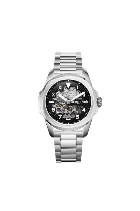 Steel automatic skeleton watch - Image 1