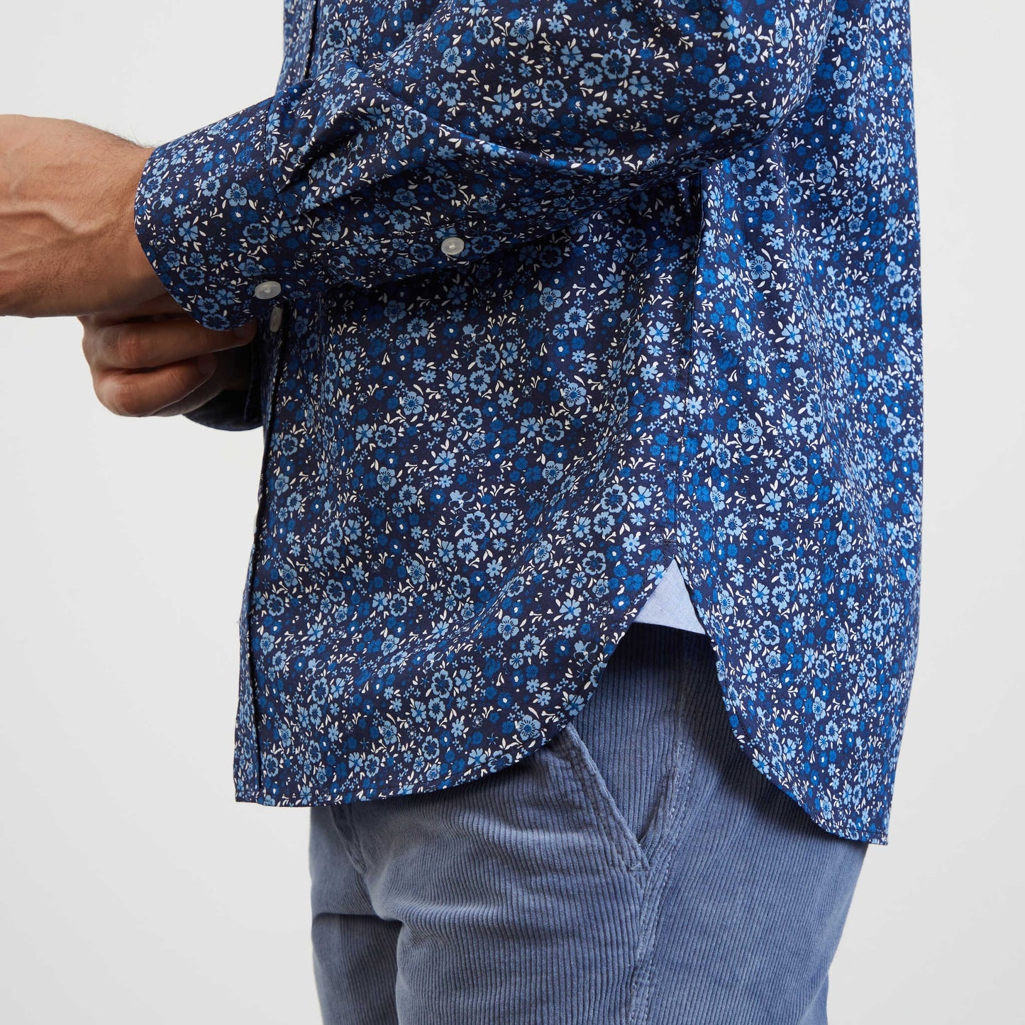 Blue blouse with exclusive floral print