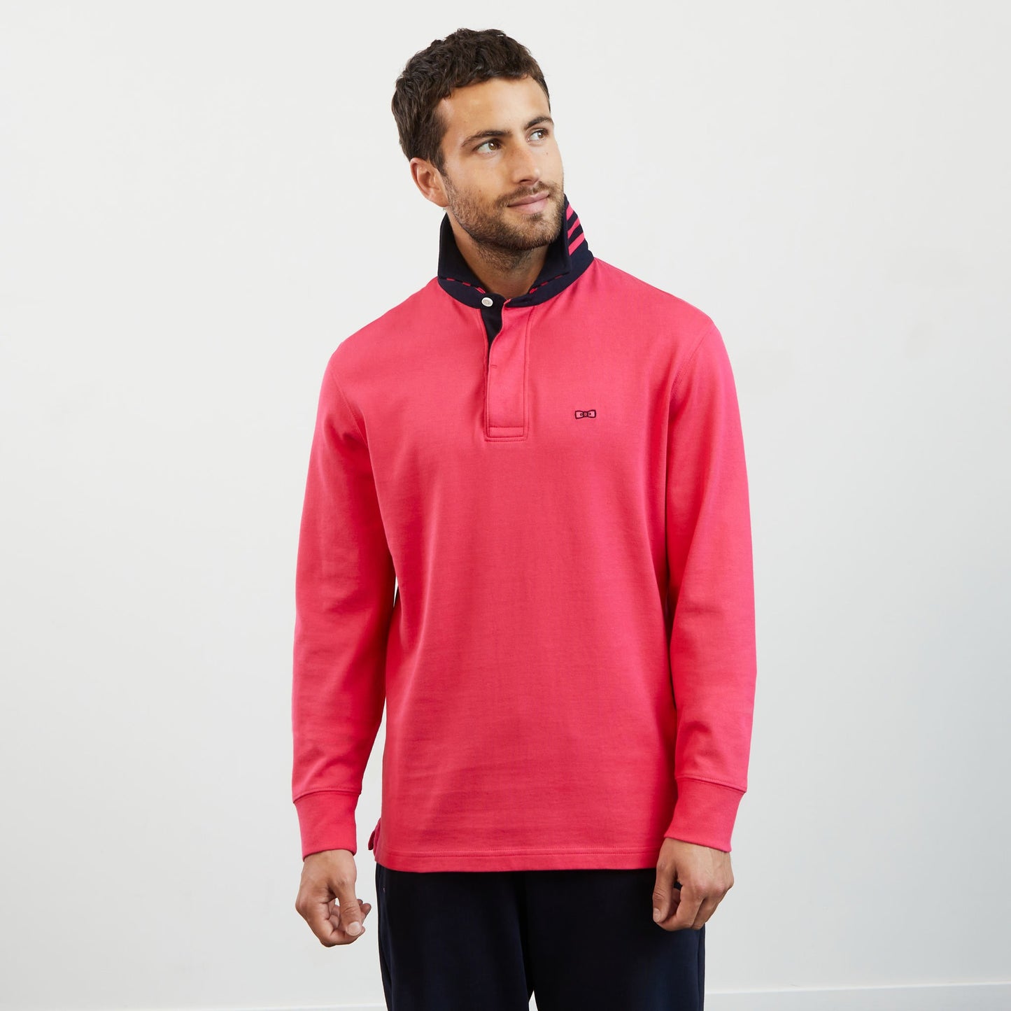 Pink long-sleeved rugby shirt