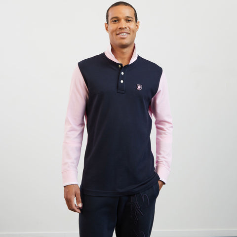 Long-sleeved colourblock polo shirt - Image 3