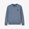 Plain blue round-neck sweatshirt