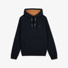 Dark blue hooded sweatshirt with flocked Eden Park details