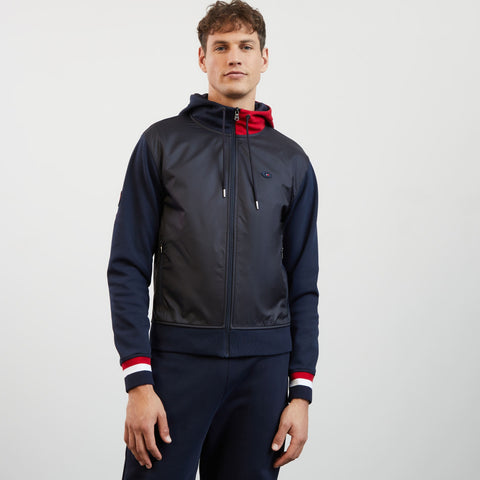 Navy blue colourblock hooded zip sweatshirt - Image 3