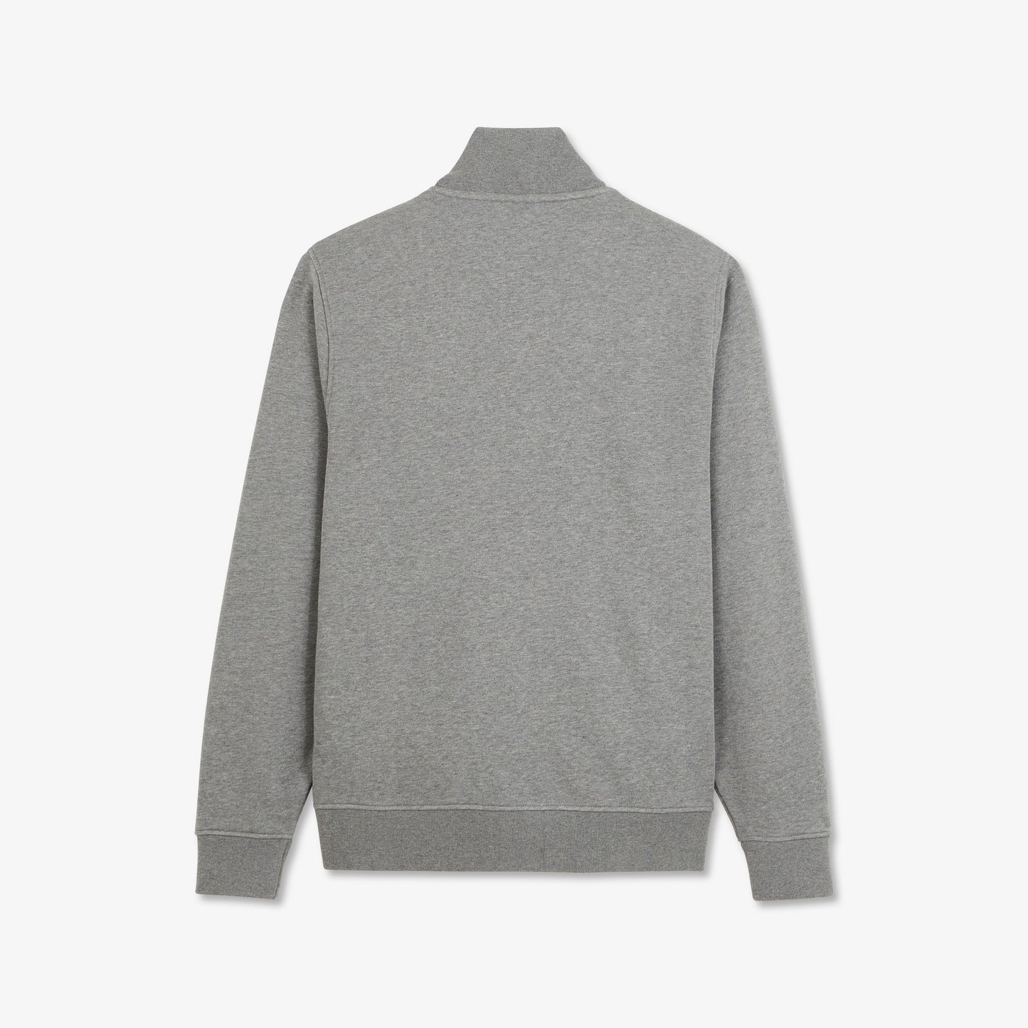 Grey zip sweatshirt with stand-up collar
