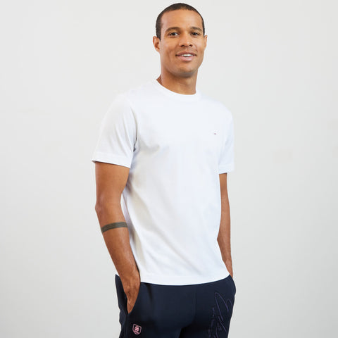 White T-shirt with embroidered bow tie on the back - Image 1