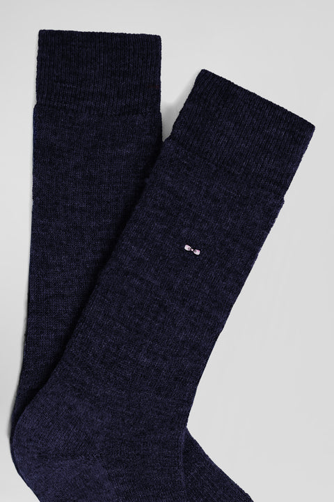 Navy wool and alpaca knee-high socks - Image 2