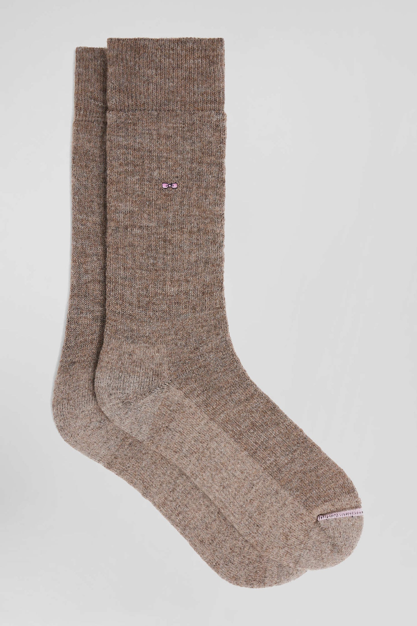 Men's brown alpaca wool blend socks