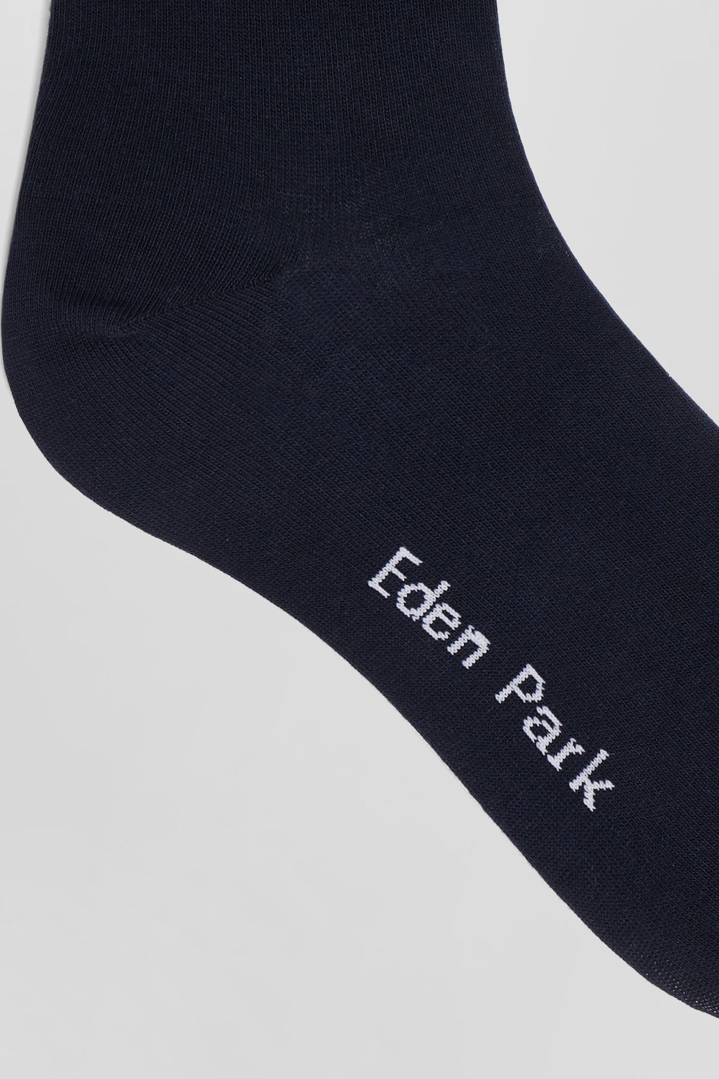 Navy blue socks with striped details in stretch cotton