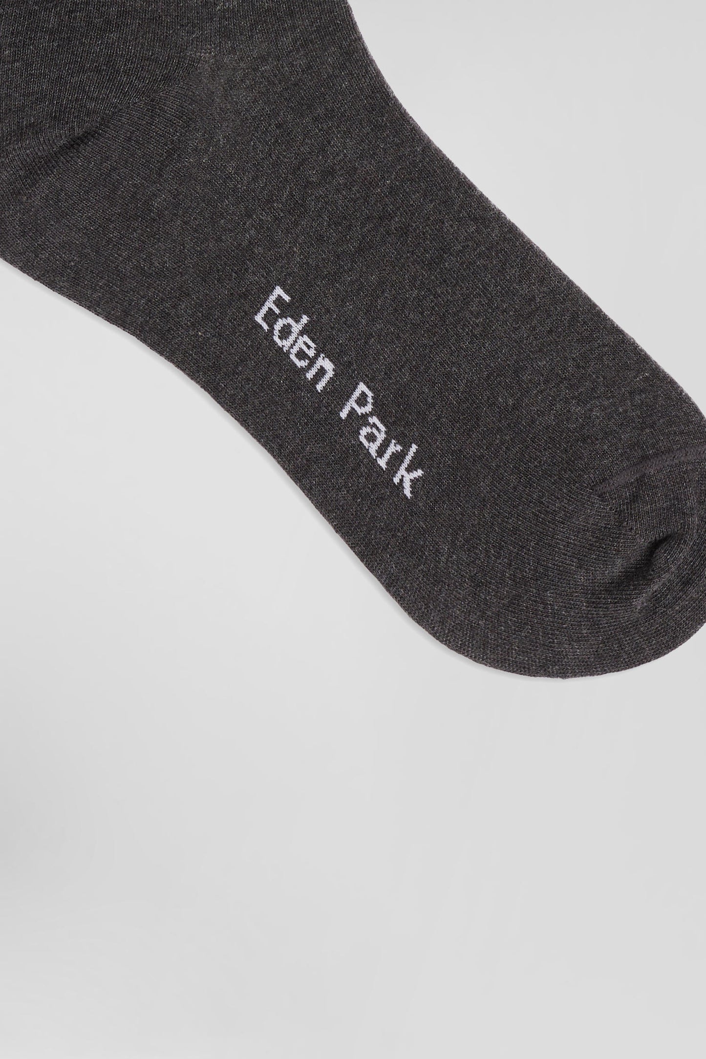 Grey socks with striped details in stretch cotton