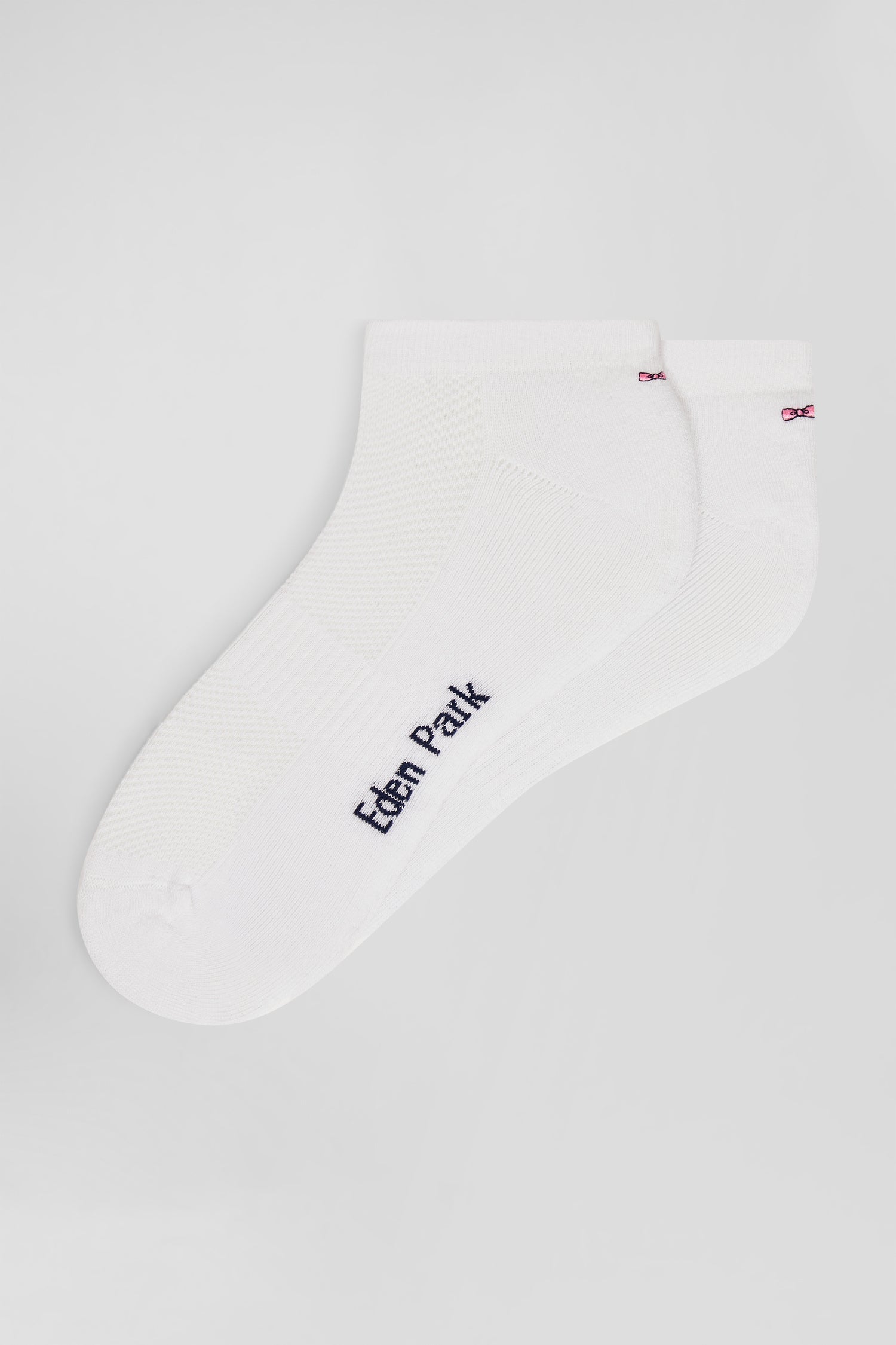 White stretch cotton low-cut socks