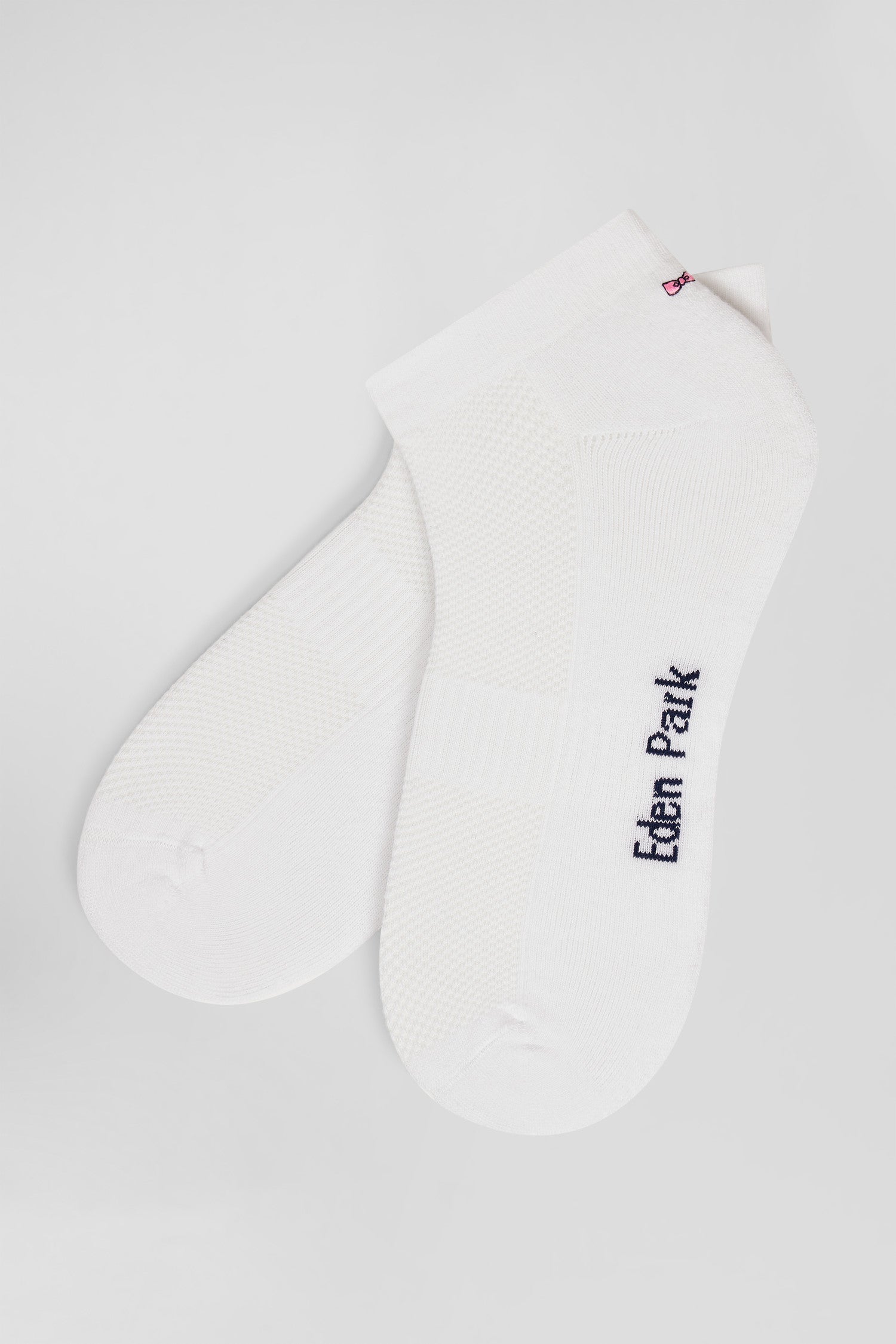 White stretch cotton low-cut socks