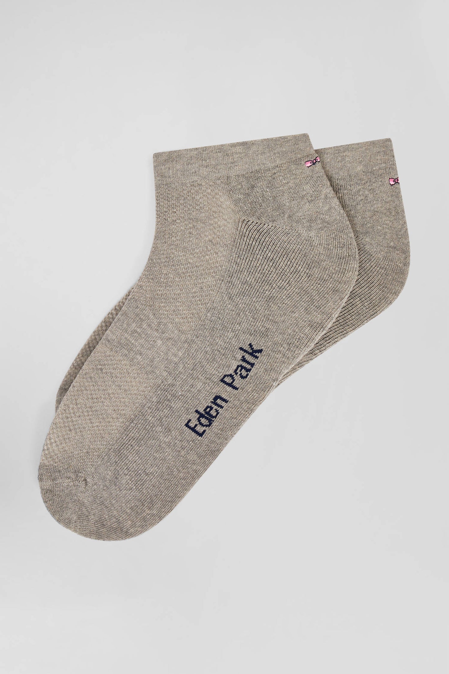 Grey stretch cotton low-cut socks