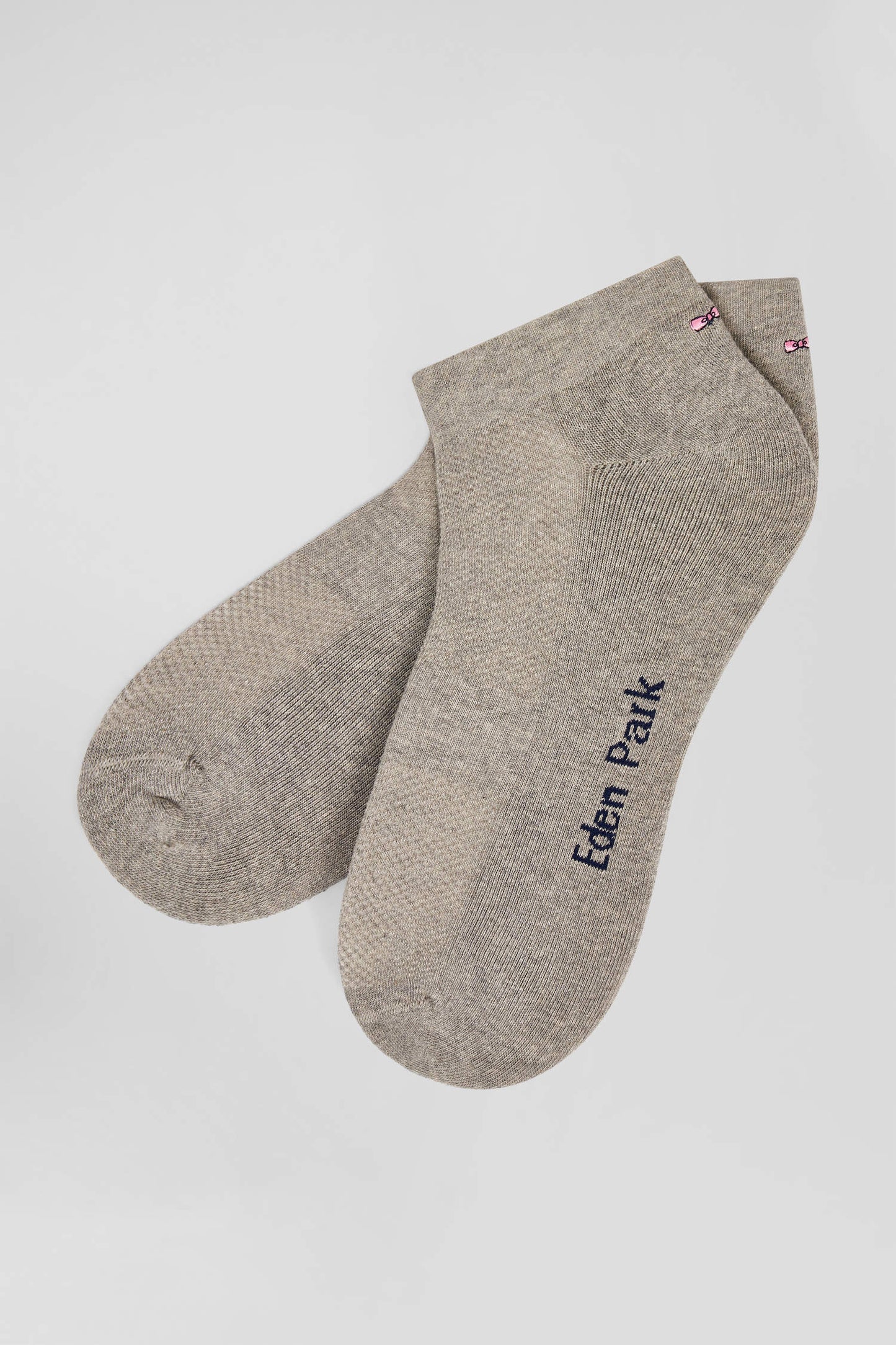 Grey stretch cotton low-cut socks