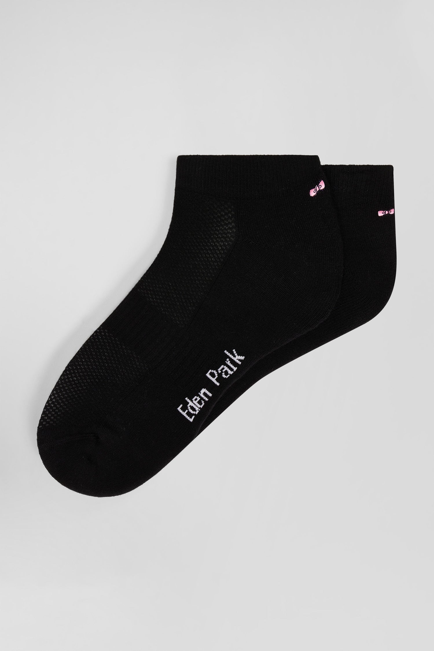 Black stretch cotton low-cut socks