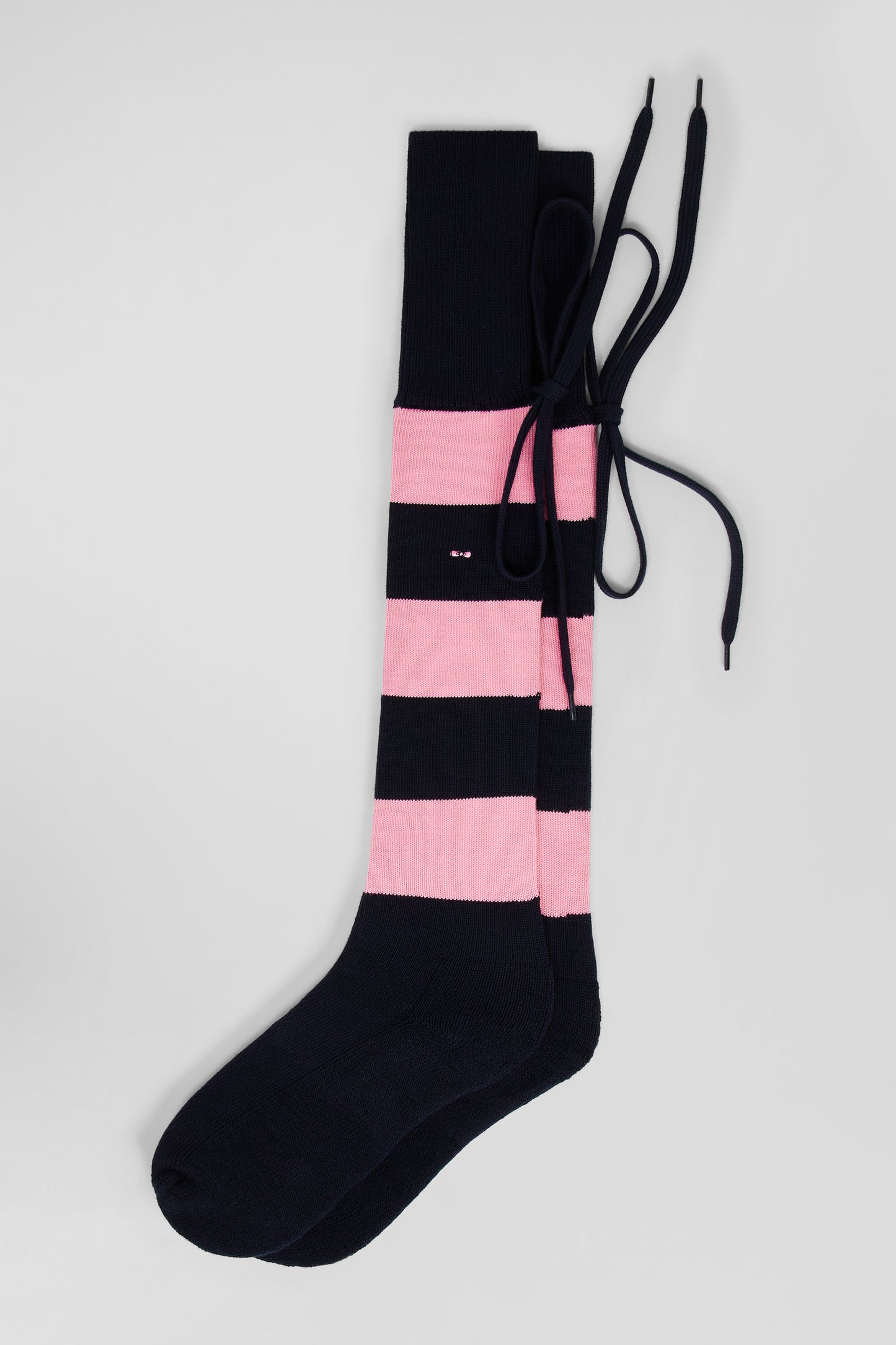 Navy blue striped stretch cotton rugby socks