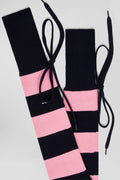 Navy blue striped stretch cotton rugby socks