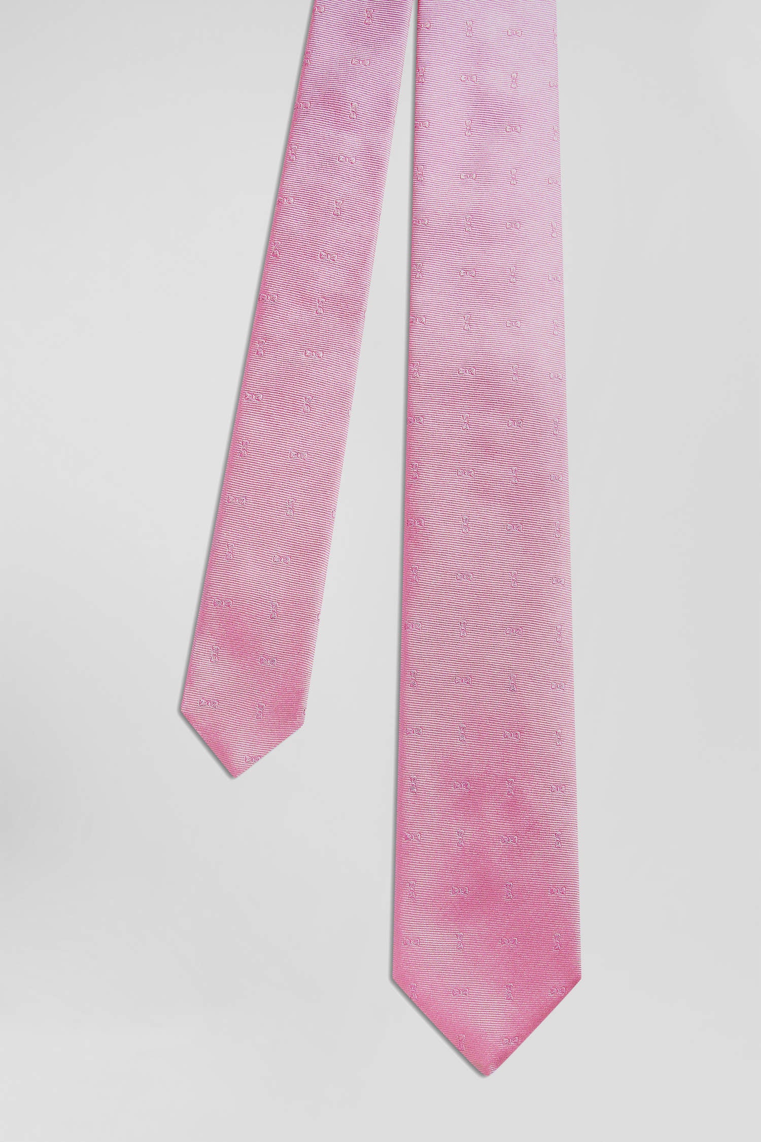 Pink plain silk tie