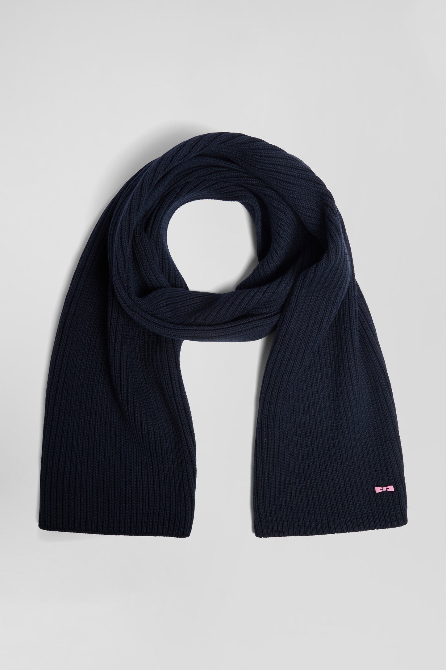 Navy blue plain cotton scarf