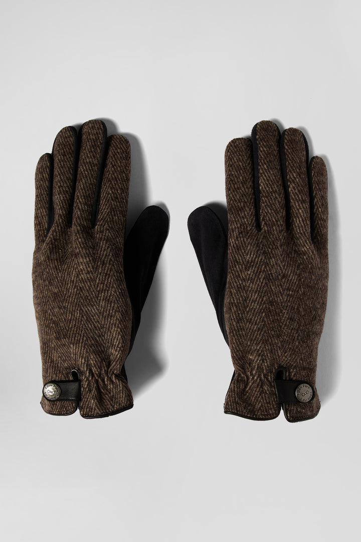 Paire de gants homme en cuir marron