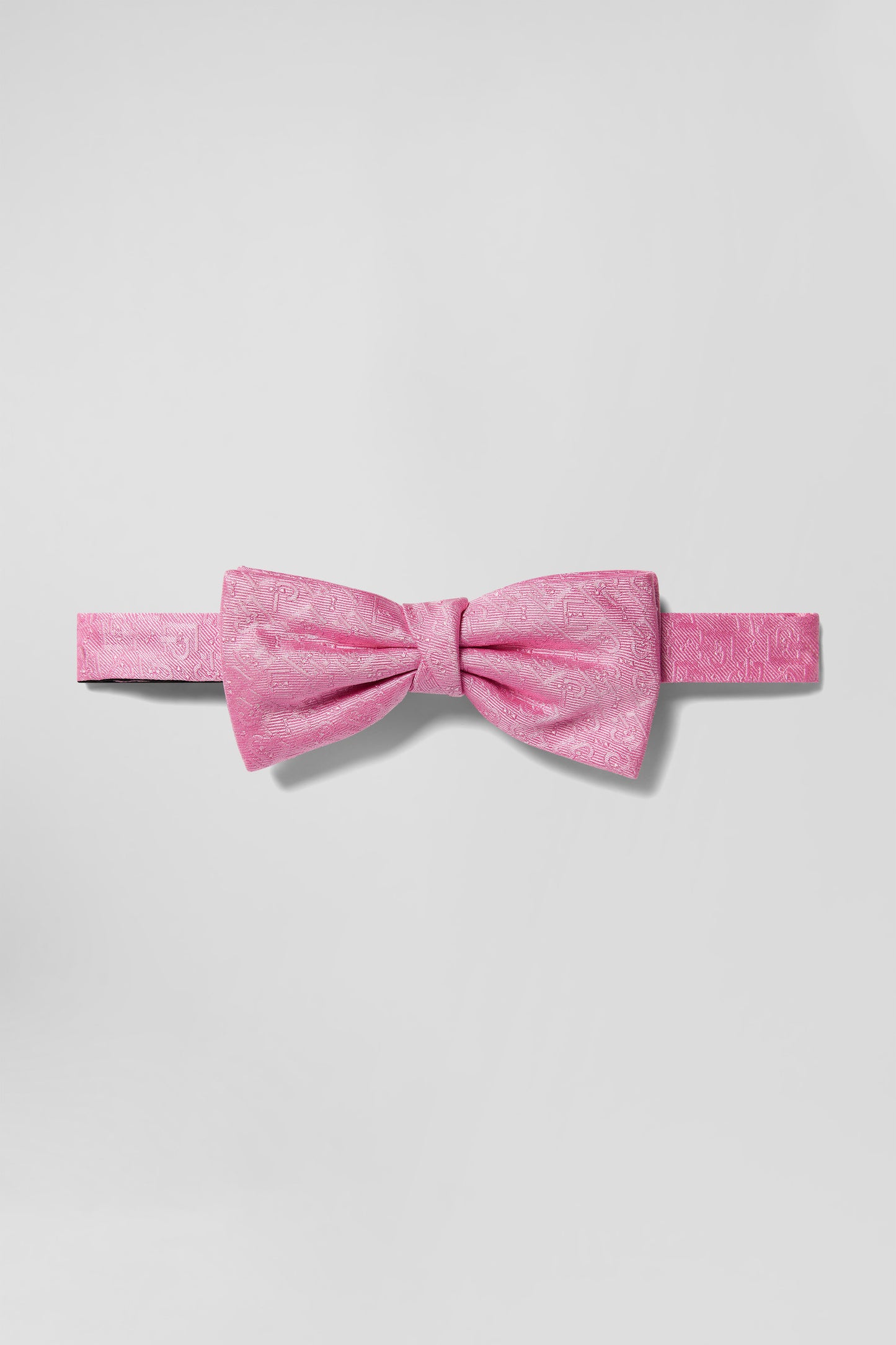 Pink silk bow tie with micro-motifs