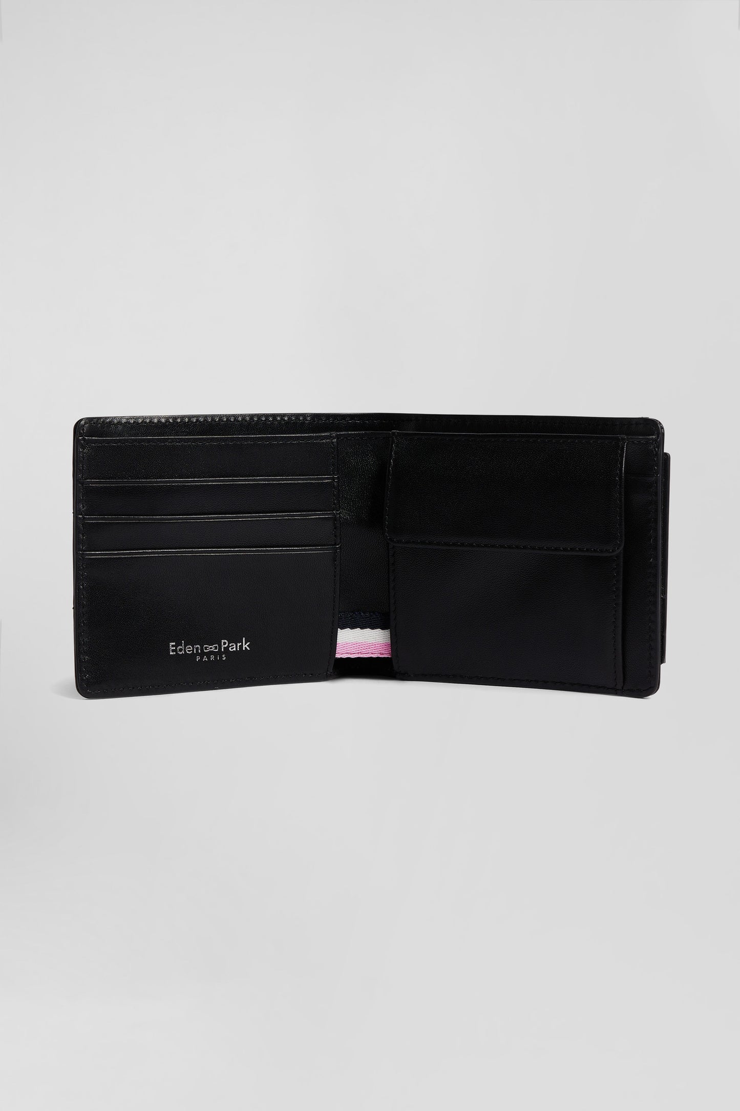 Black quilted leather card holder