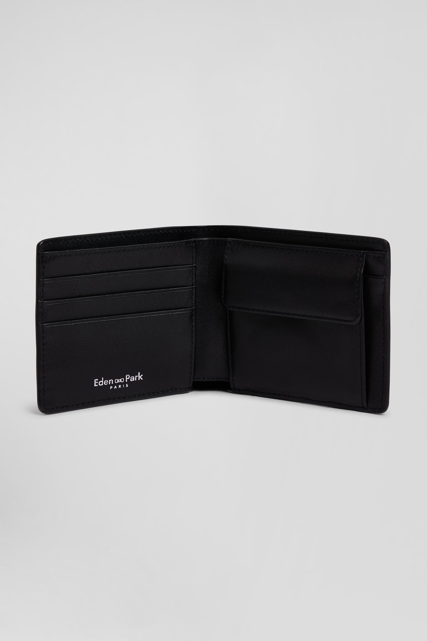 Navy blue Italian-style wallet with screen-print