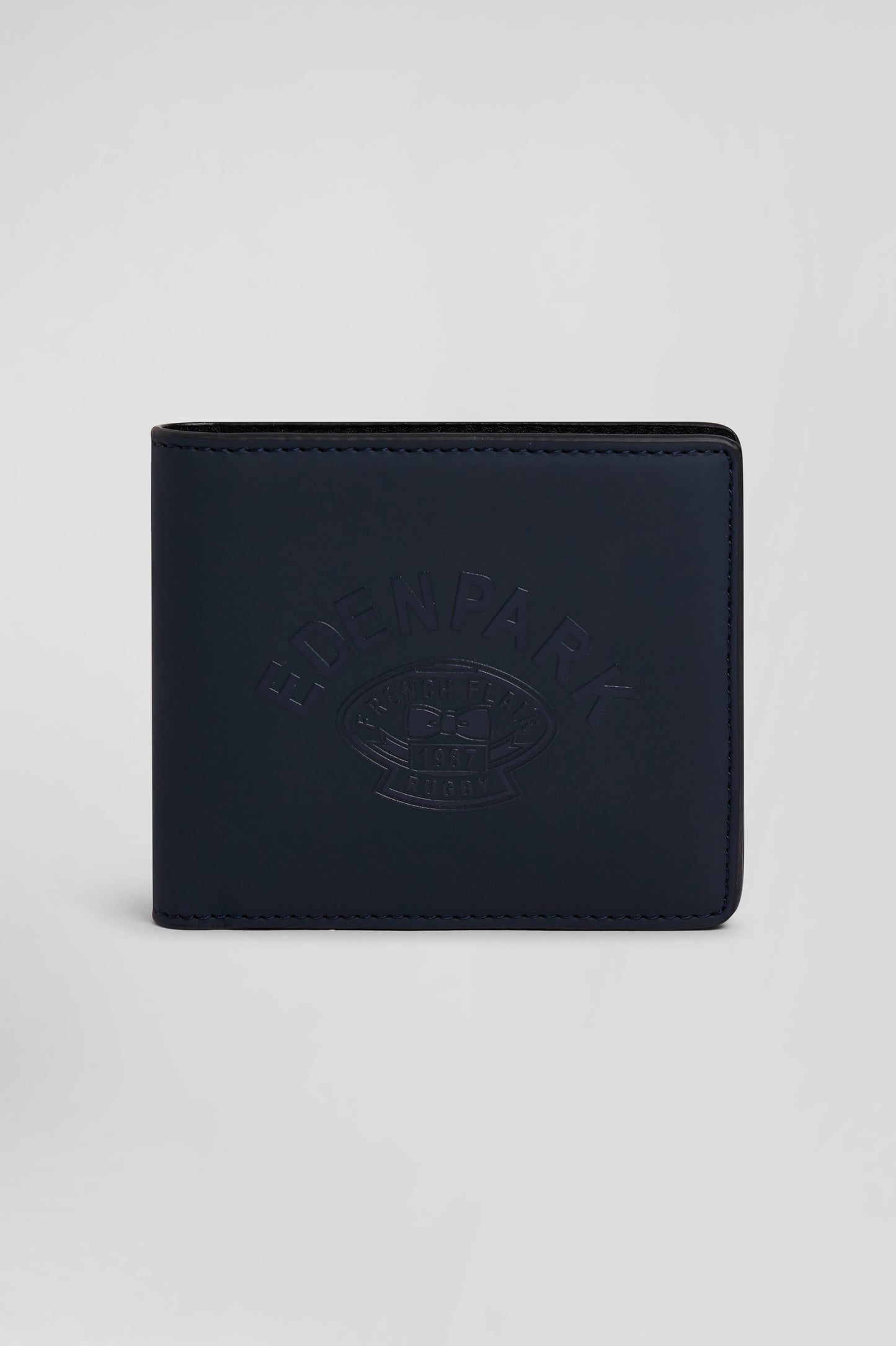 Navy blue Italian-style wallet with screen-print