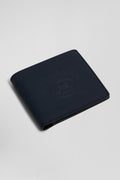 Navy blue Italian-style wallet with screen-print