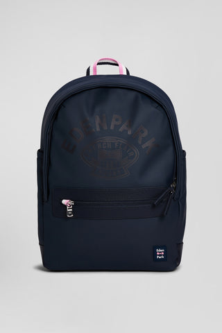 Navy blue backpack with Eden Park rugby screen-print