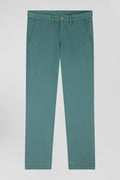 Regular green chino trousers in stretch cotton gabardine