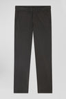 Brown chino pants in stretch cotton gabardine, regular fit
