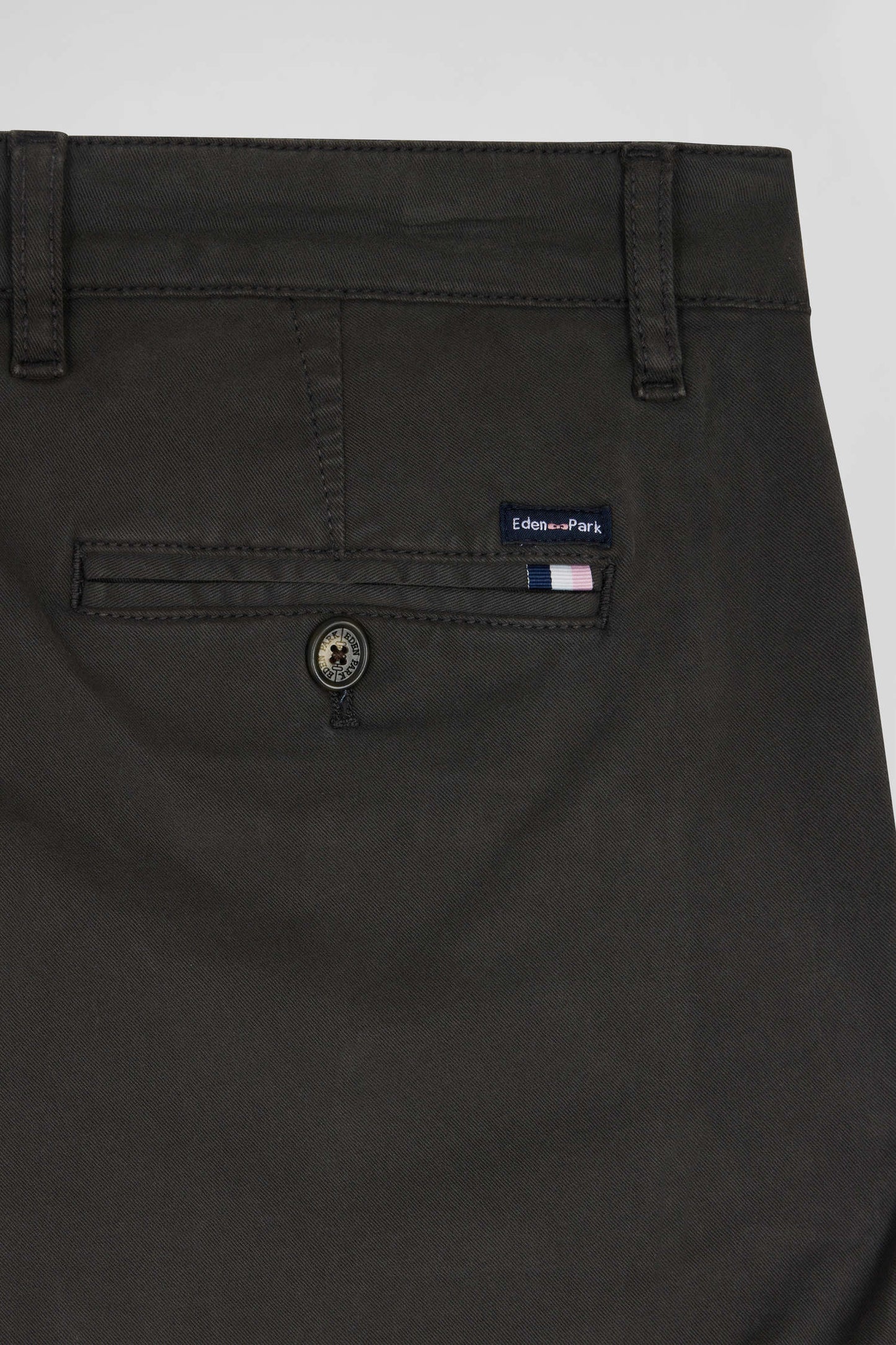 Regular black chino trousers in stretch cotton gabardine