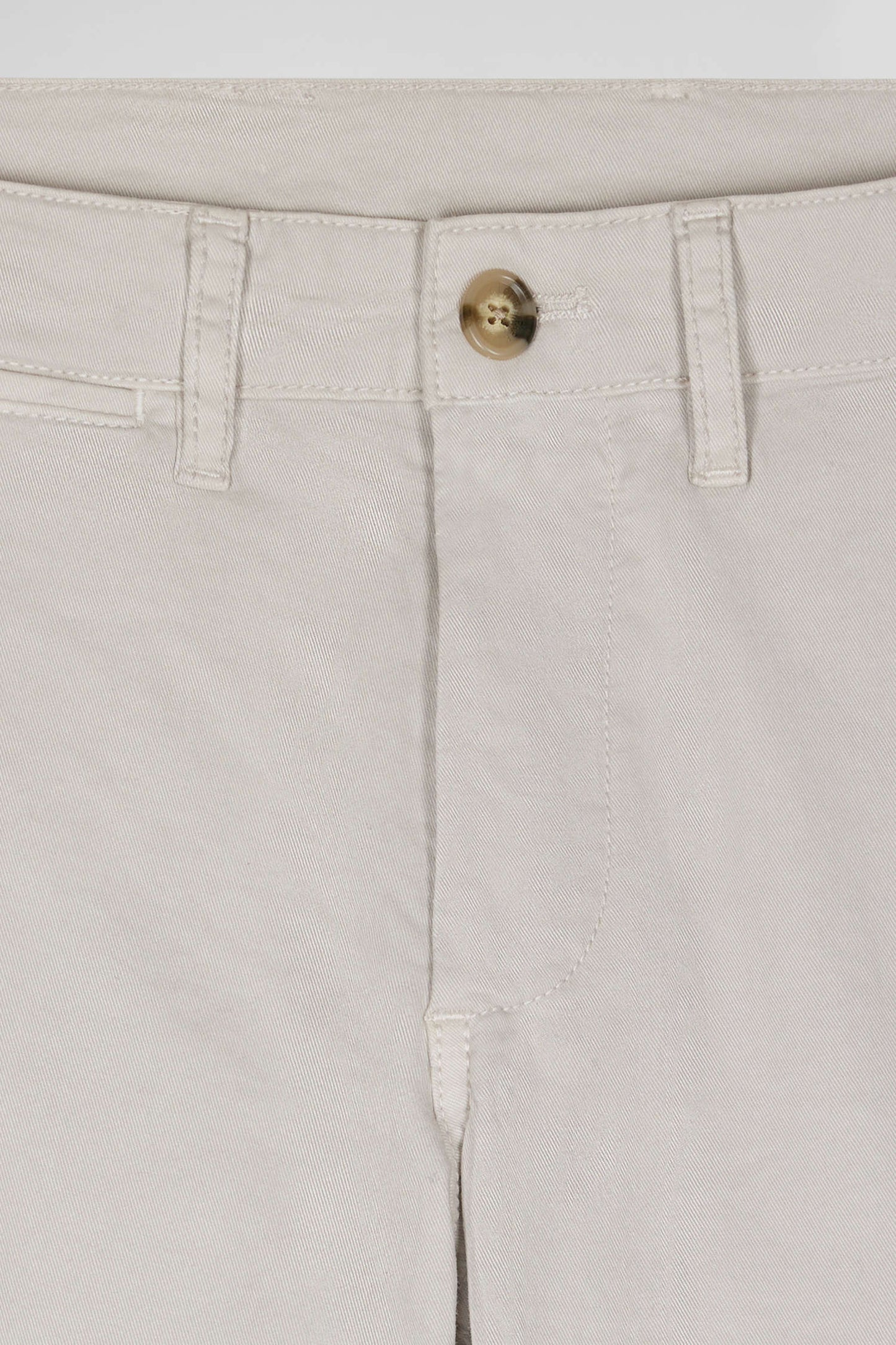 Slim plain beige chino trousers in stretch cotton