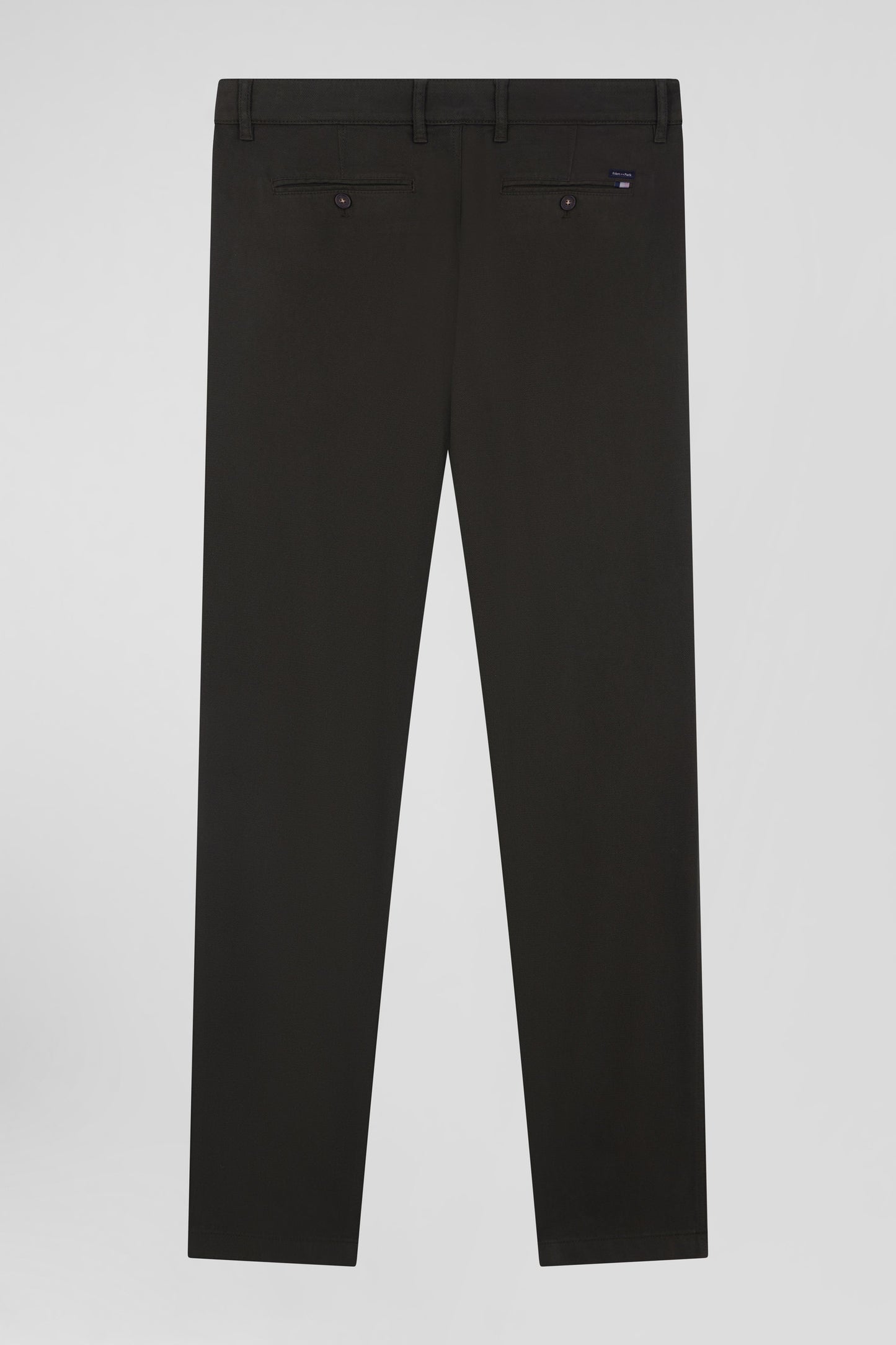 Pantalon chino en piqué de coton stretch et modal kaki coupe Regular