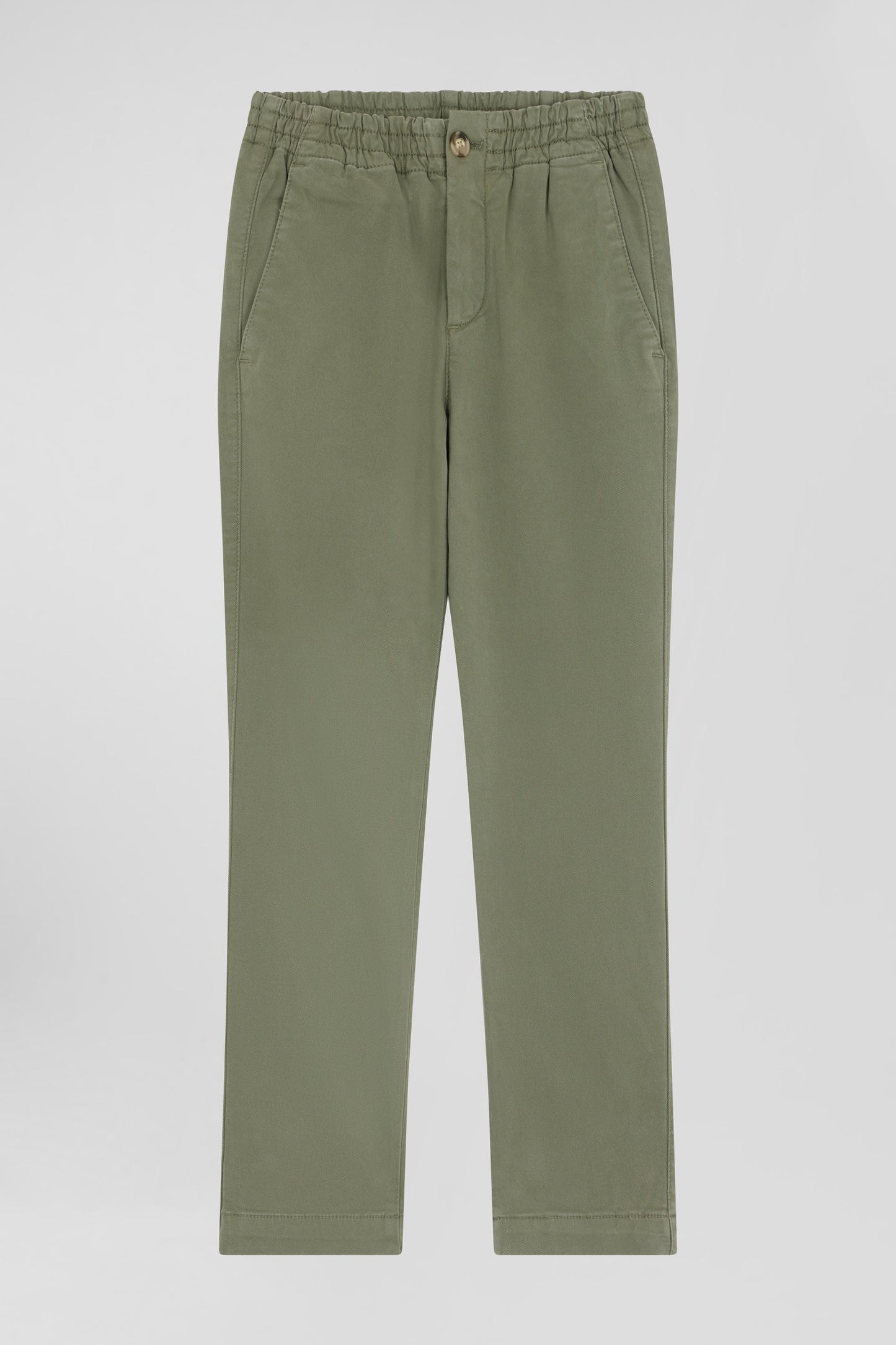 Regular camel stretch cotton chino trousers