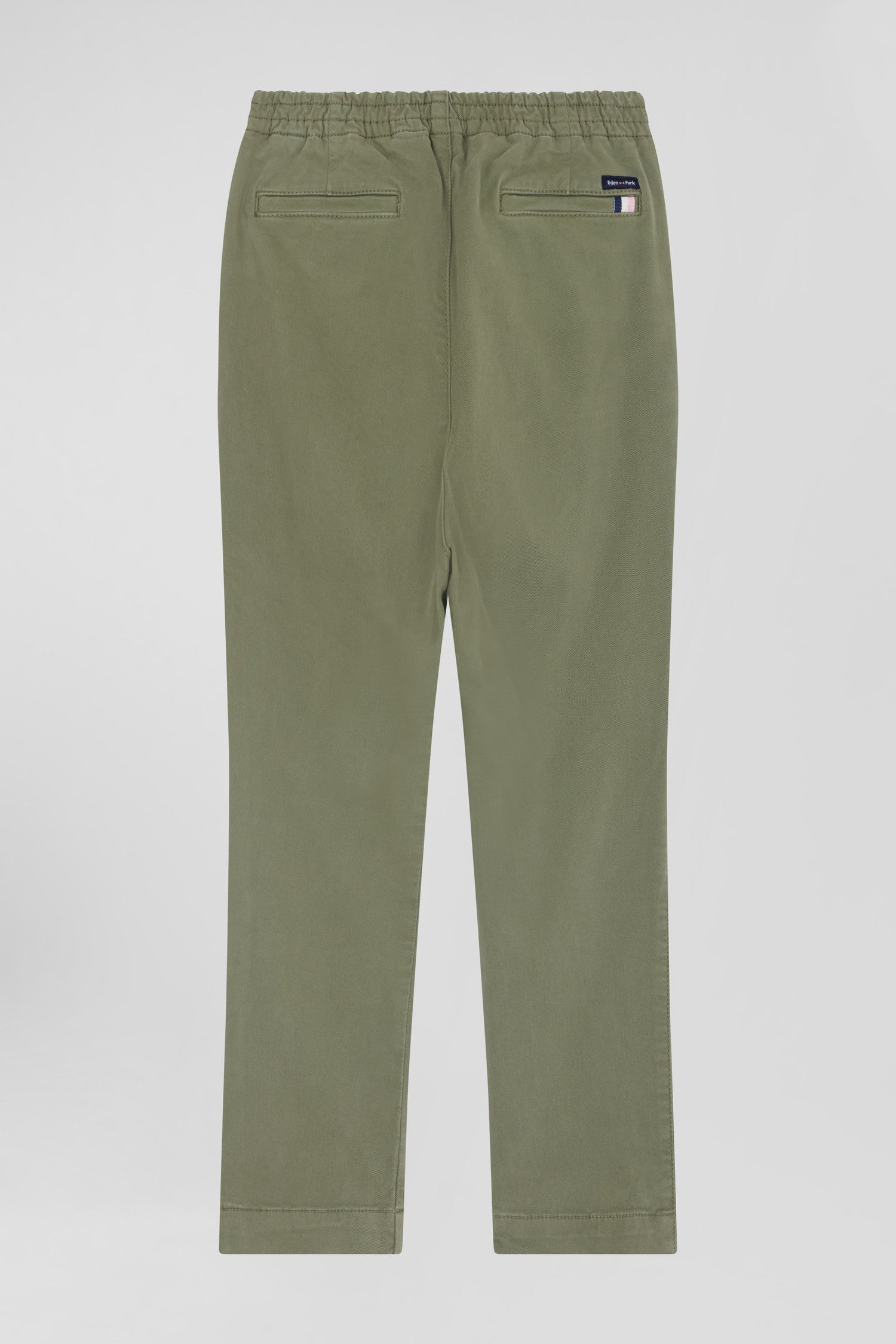 Regular camel stretch cotton chino trousers