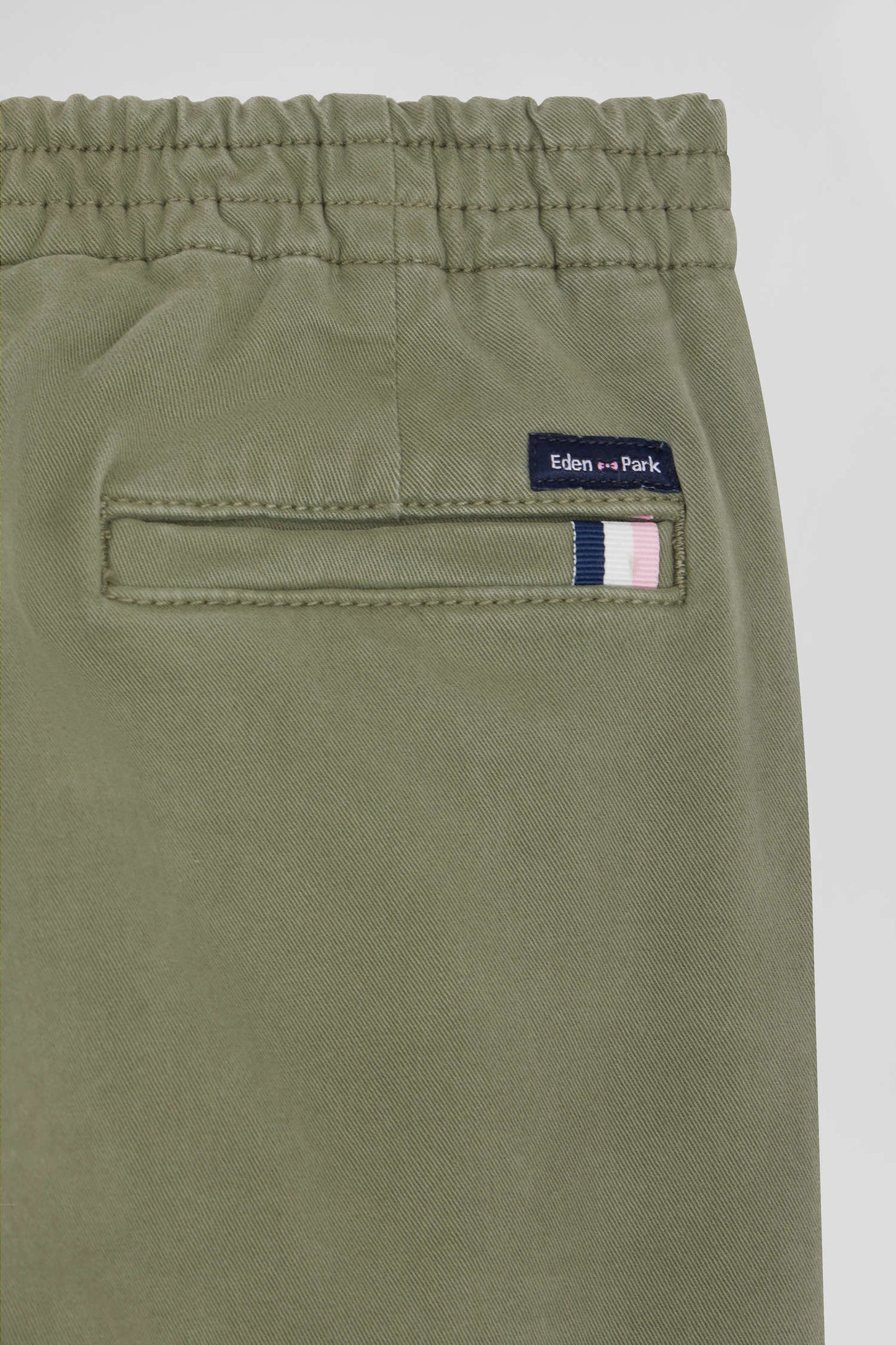 Regular camel stretch cotton chino trousers